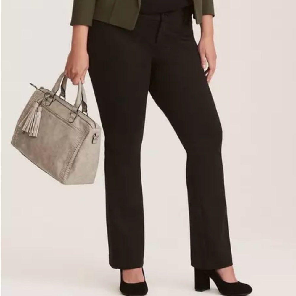Torrid Grey Herringbone Trouser Pant in All Nighter Ponte Fabric Stretch #cc